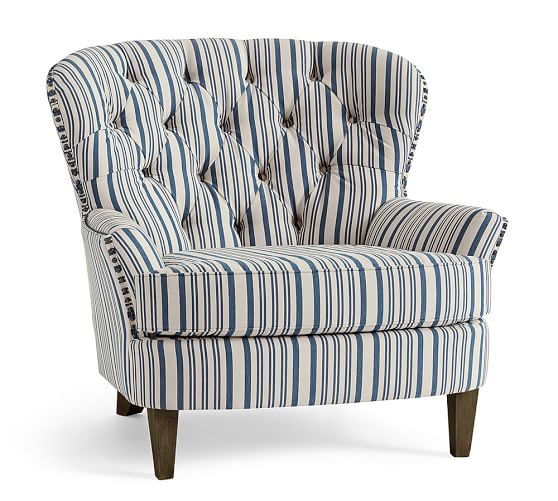 pottery barn blue chair