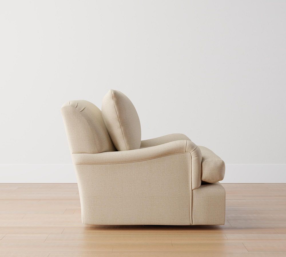 Carlisle English Arm Upholstered Swivel Armchair Pottery Barn