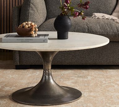 Collier Round Marble Coffee Table | Pottery Barn