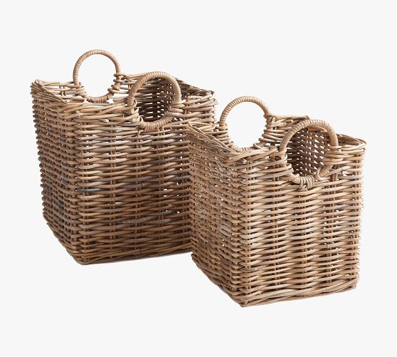 Square Woven Basket Pottery Barn