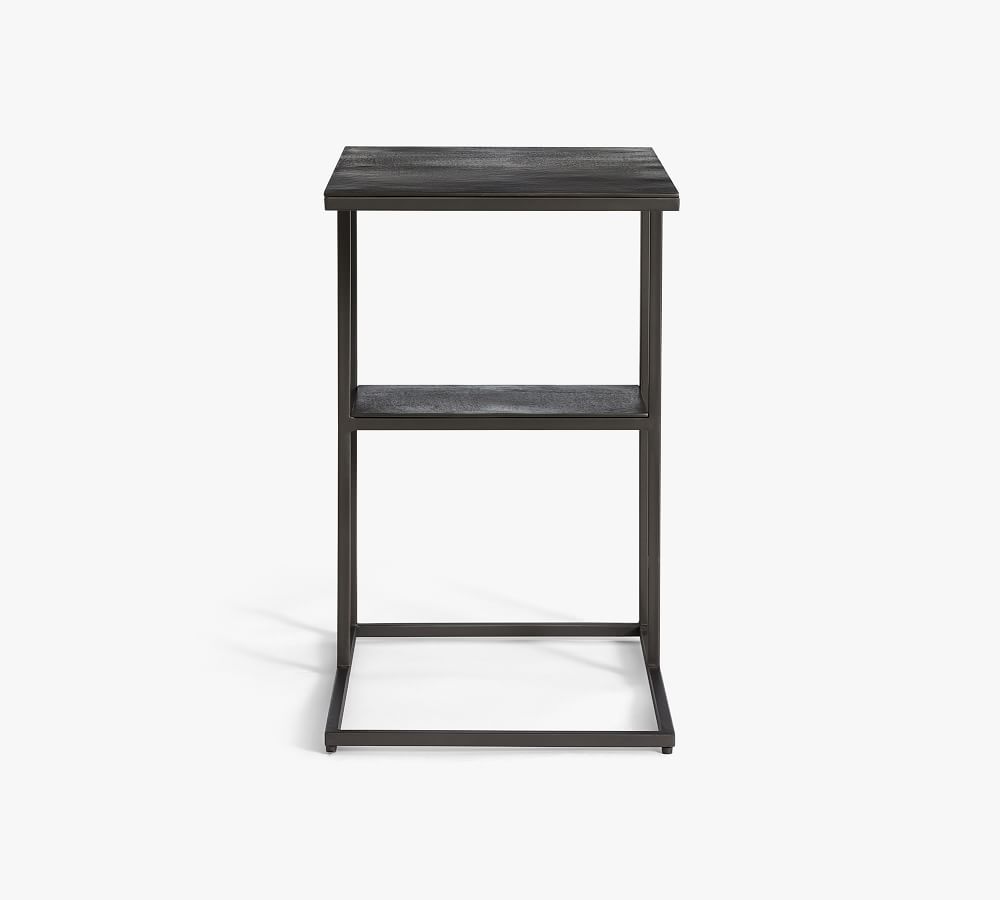 Duke Rectangular Metal CTable with Shelf Pottery Barn