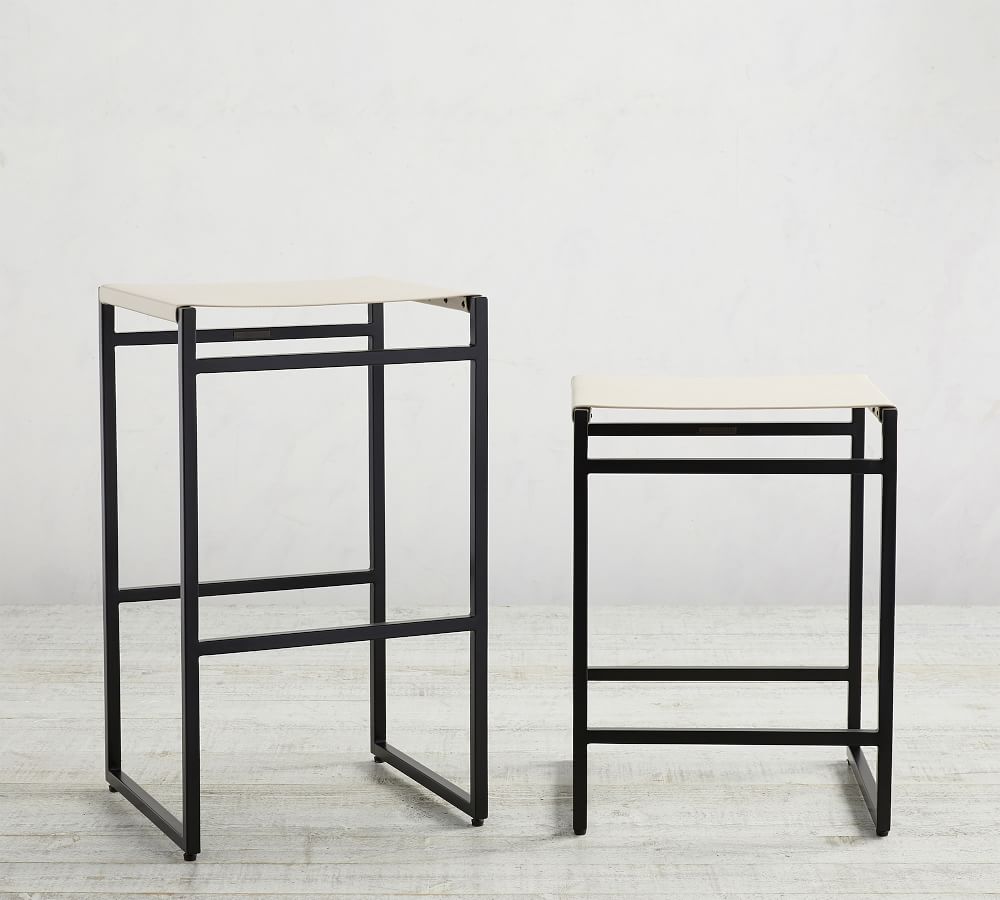 Pottery Barn Hardy Backless Leather Bar & Counter Stools Yorkdale Mall