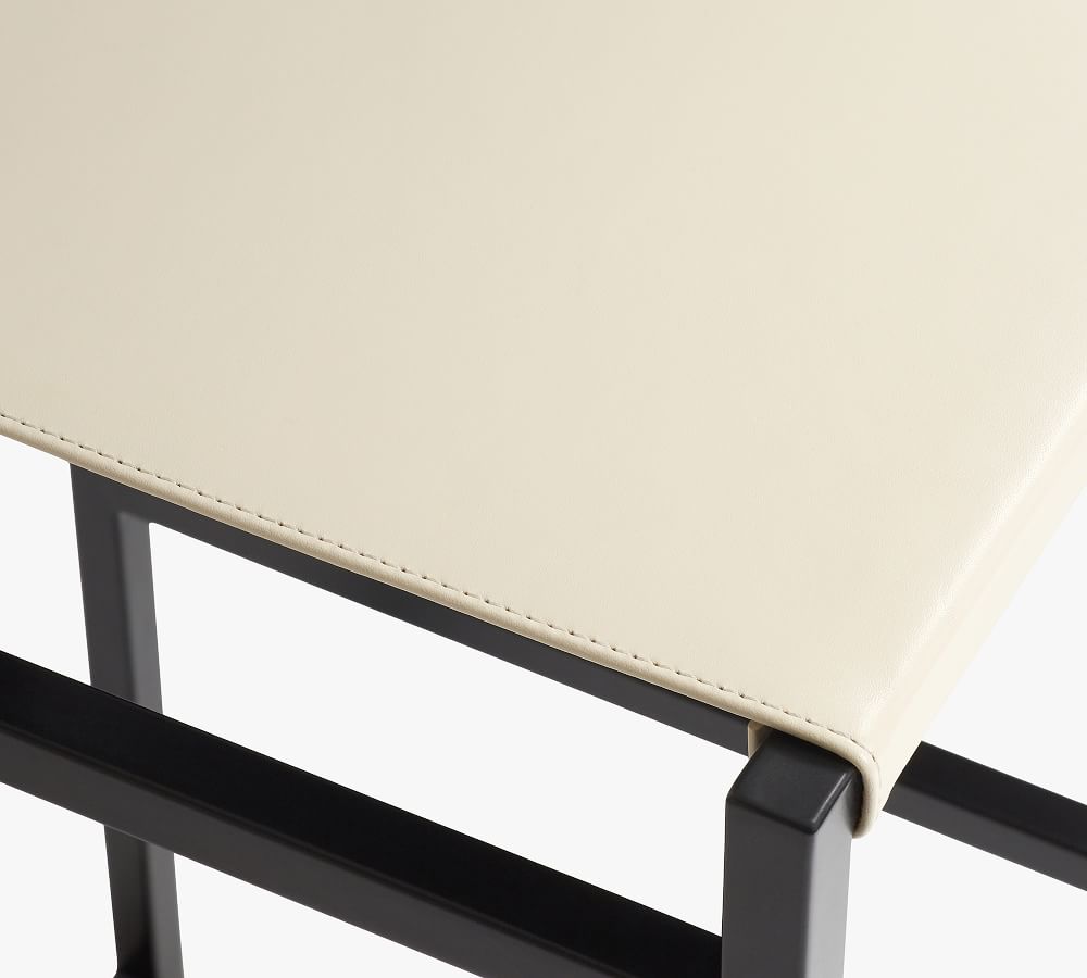 Hardy Backless Leather Bar & Counter Stools Pottery Barn