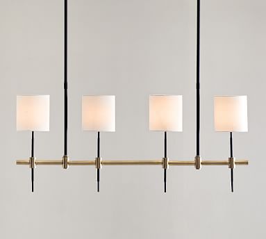 linear chandelier with shades