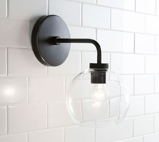 globe sconce black