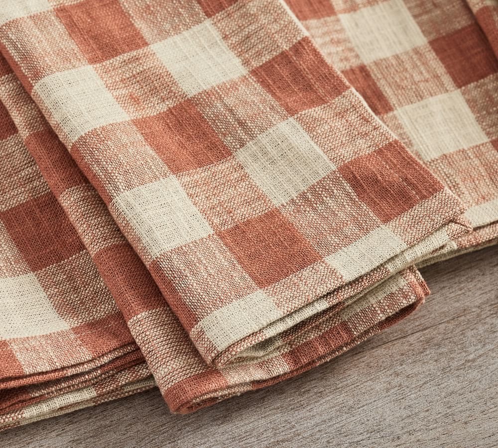 Dalton Check Yarn Dyed Cotton/Linen Napkins Set of 4 Pottery Barn