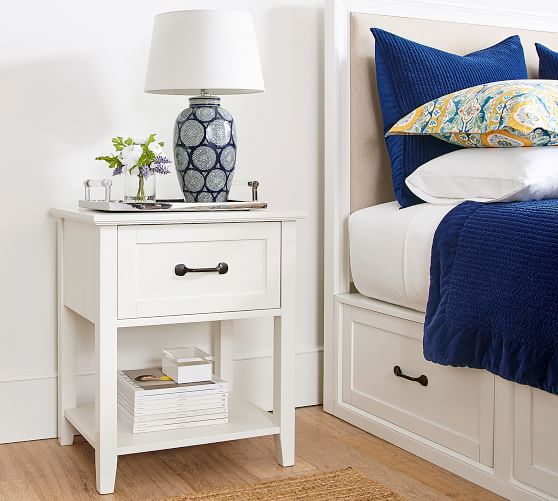 pottery barn white bedside table