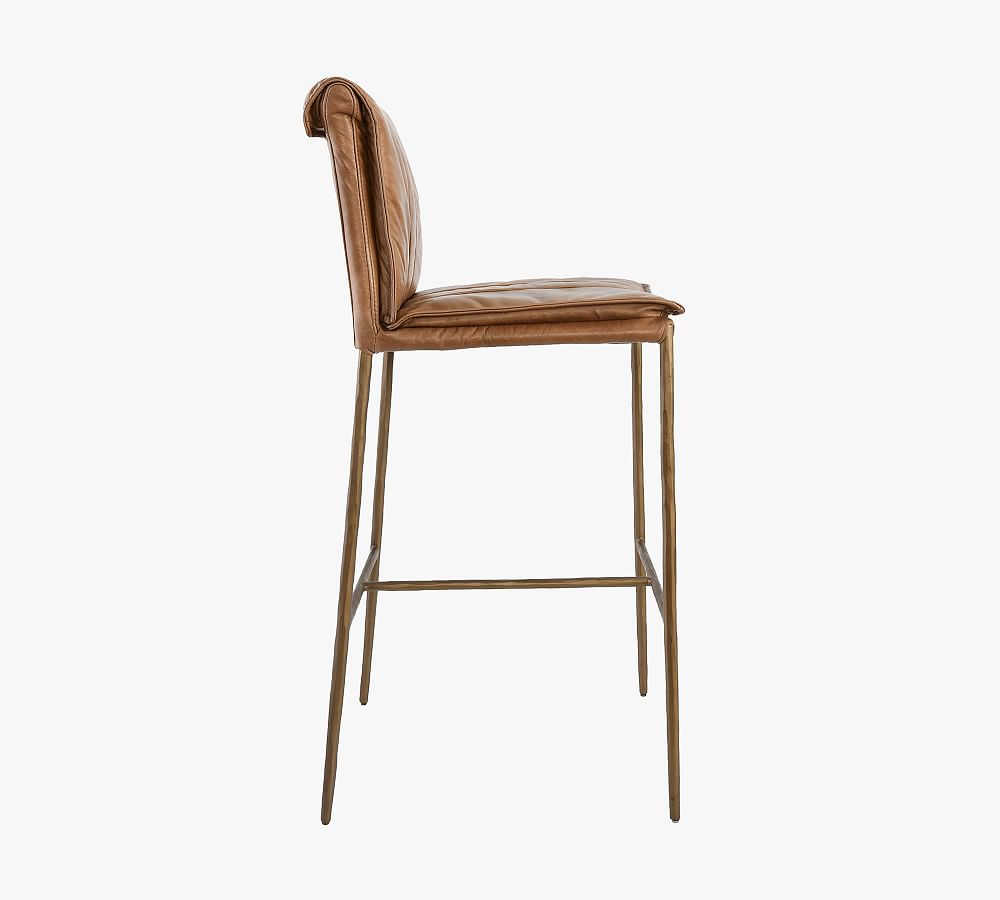 OPEN BOX Eugina Leather Bar & Counter Stools Pottery Barn