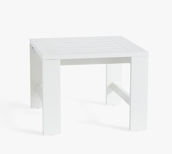 small white metal side table