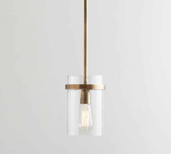 pottery barn brass pendant light