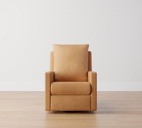 Ayden Square Arm Upholstered Power Swivel Glider Recliner | Pottery Barn