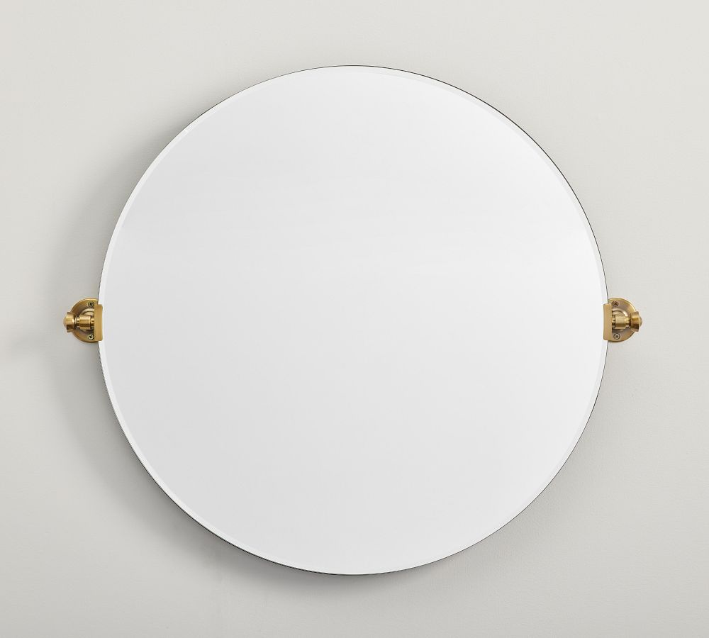 Vintage Frameless Round Pivot Mirror Pottery Barn