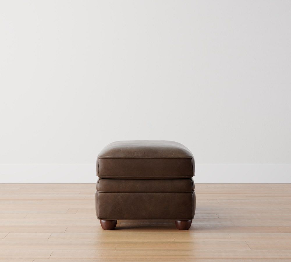 Chesterfield Leather Ottoman Pottery Barn