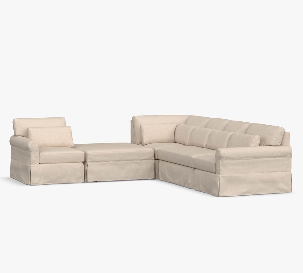 York Roll Arm Deep Seat Slipcovered Modular LSectional Pottery Barn