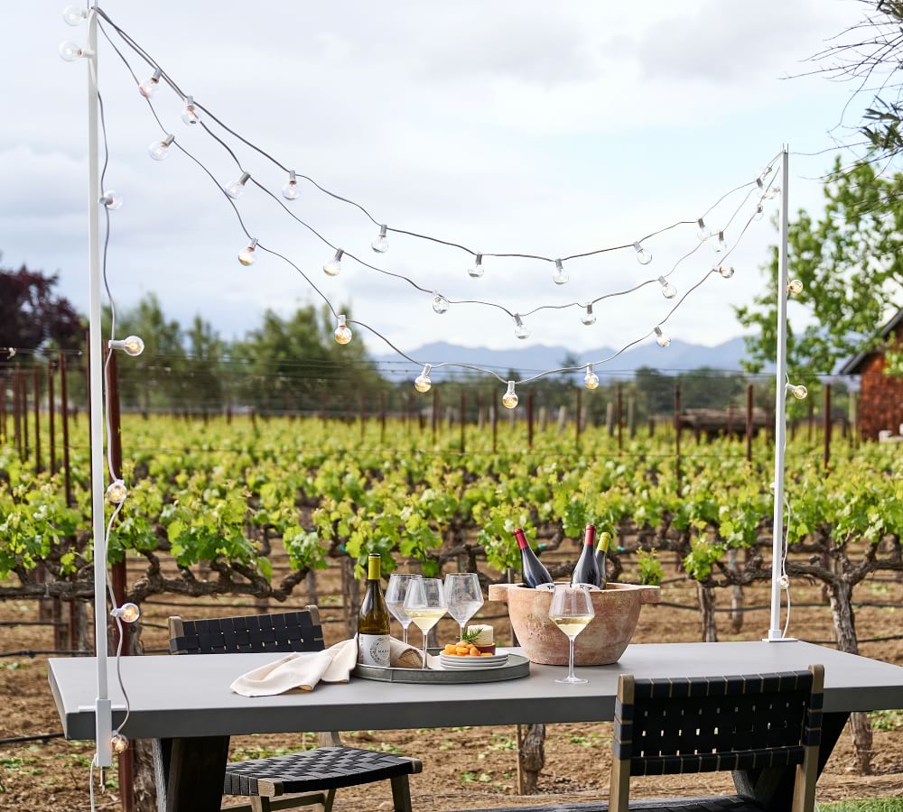 Outdoor Tabletop String Light Holder Posts Set of 2 Pottery Barn