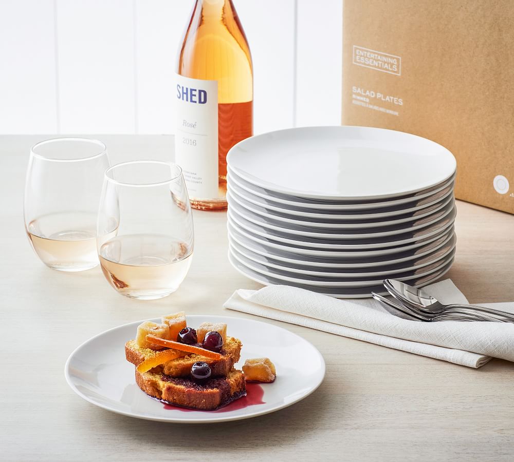 Entertaining Essentials Porcelain Salad Plates Set of 12 Pottery Barn