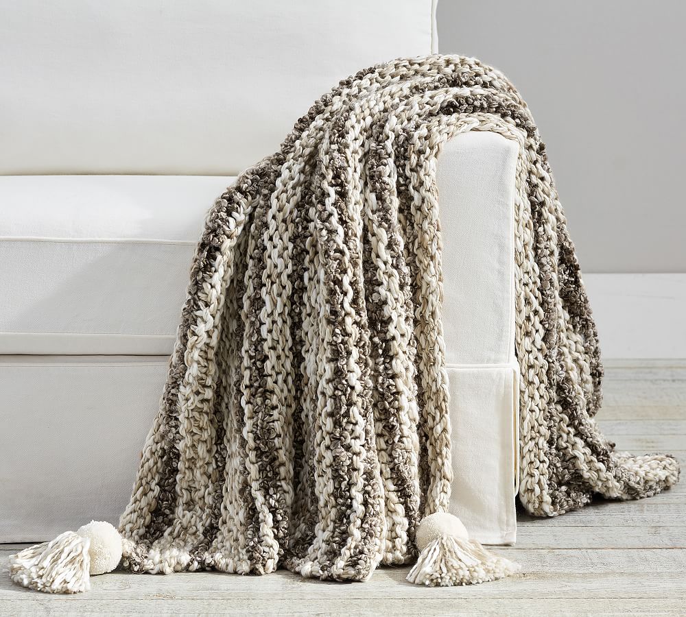 Kline Chunky Knit Throw Pottery Barn