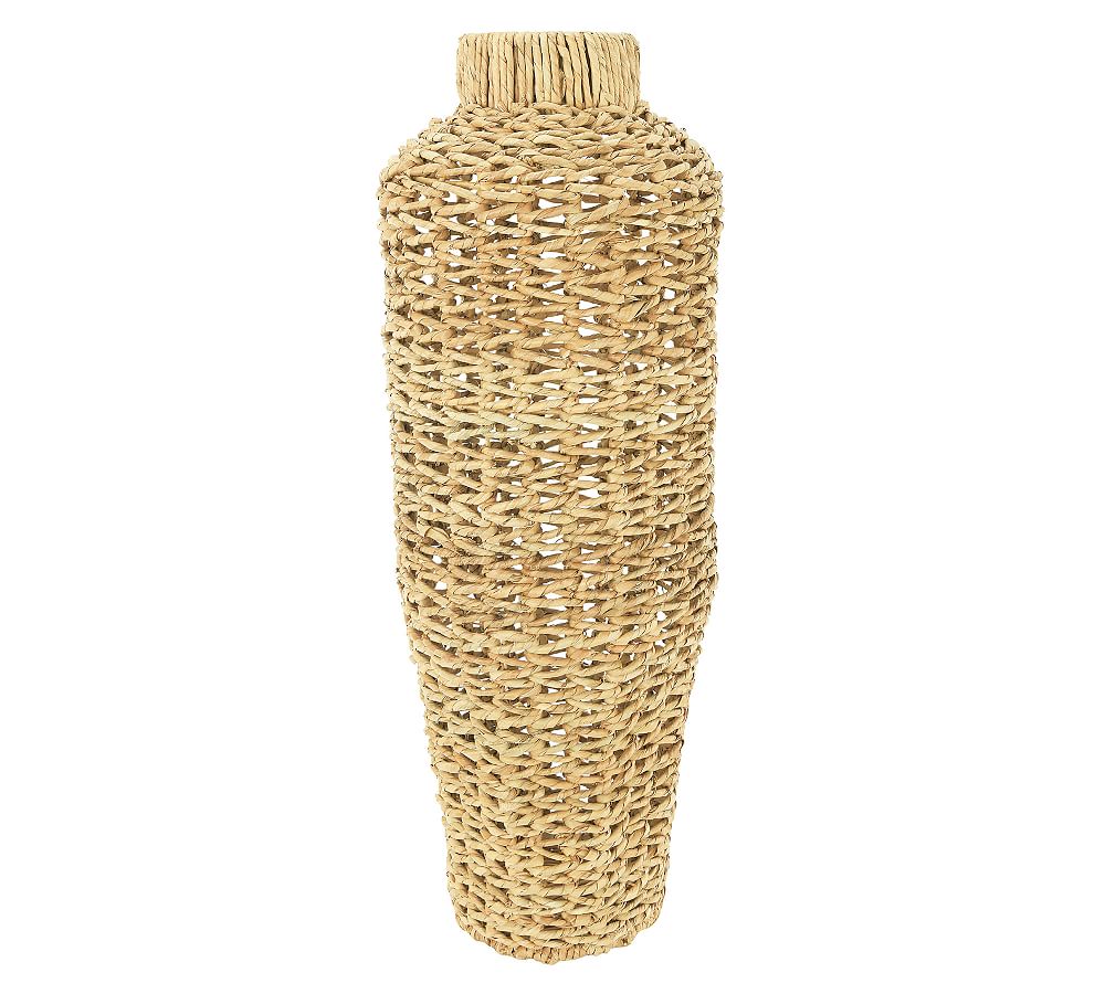 Cecily Water Hyacinth and Rattan Open Woven Vases Pottery Barn