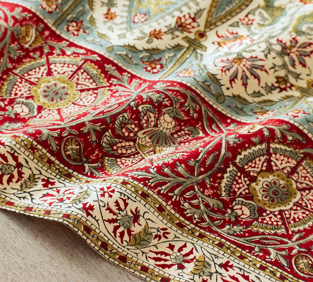 Zarina Block Print Cotton Tablecloth Pottery Barn