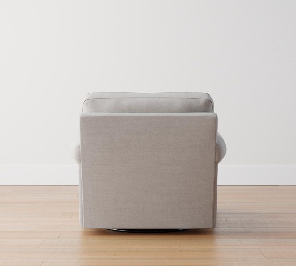 Townsend Roll Arm Upholstered Swivel Armchair Pottery Barn