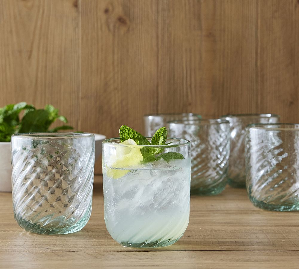 Twist Recycled Glass Drinking Glasses Set of 4 Pottery Barn