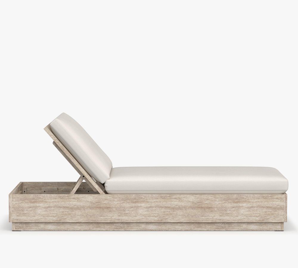 Indio FSC® Eucalyptus Modern Platform Single Chaise Pottery Barn