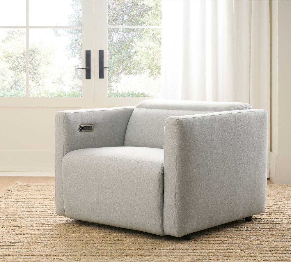 Tucker Upholstered Power Recliner Pottery Barn