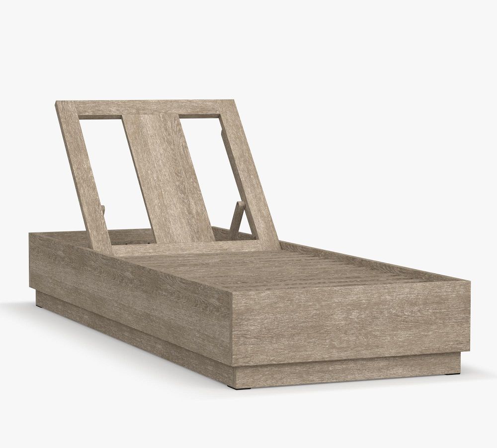 Indio FSC® Eucalyptus Modern Platform Single Chaise Pottery Barn