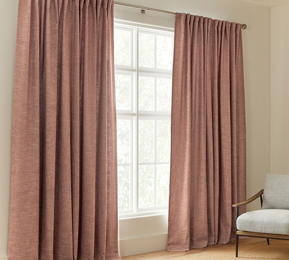 Emery Linen Blackout Curtain | Pottery Barn