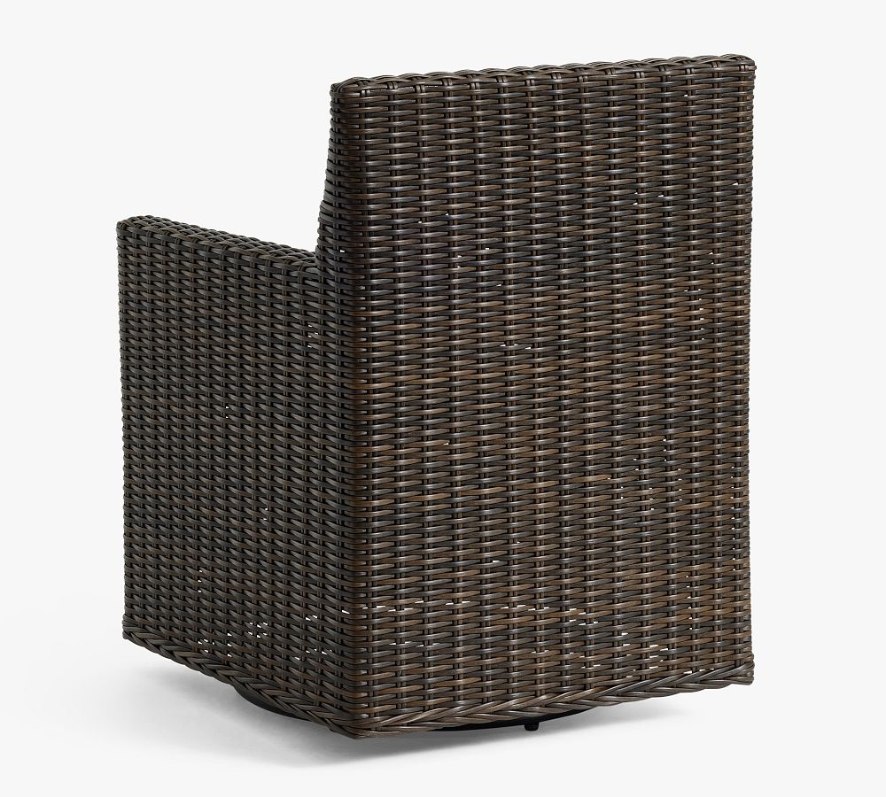 Torrey Wicker Swivel Outdoor Dining Chair Pottery Barn