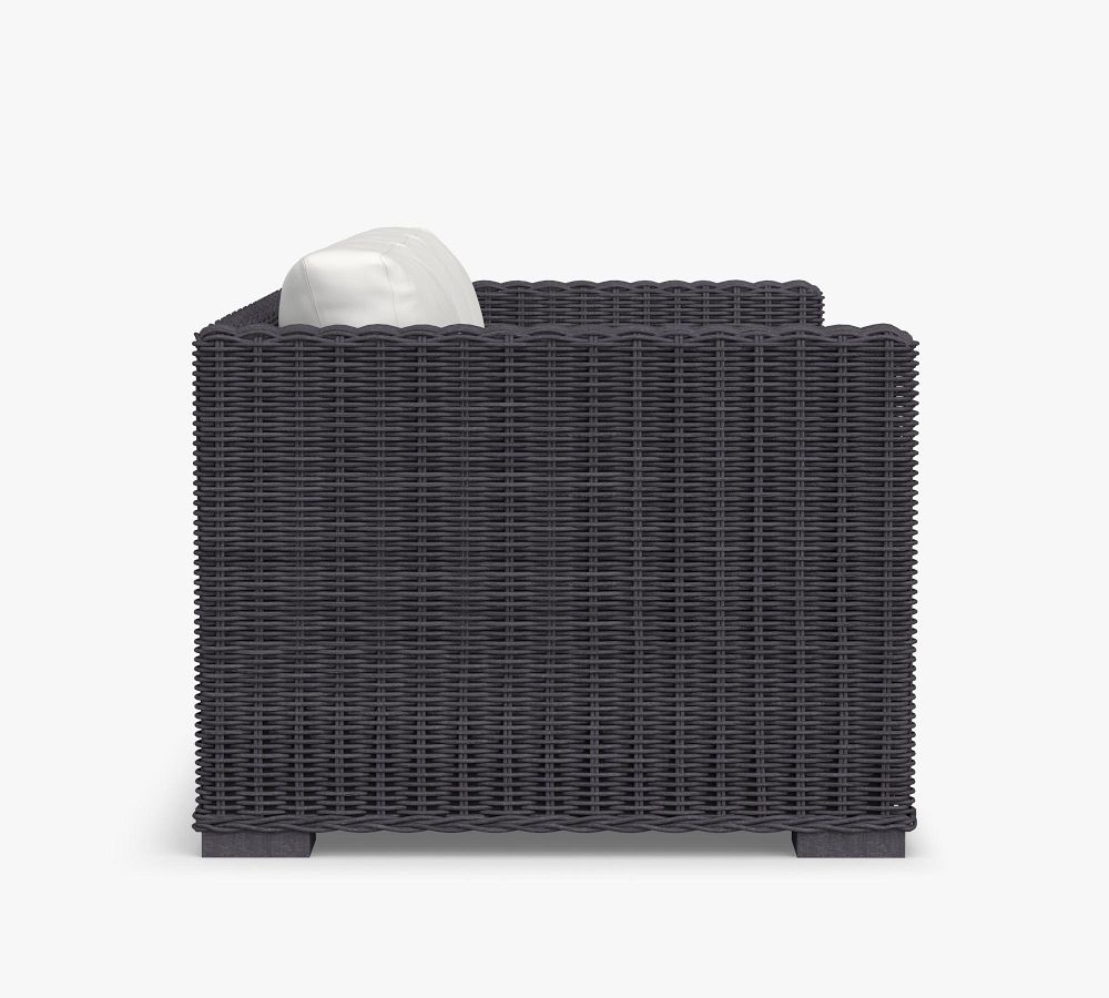 Huntington AllWeather Wicker Square Arm Outdoor Sofa Pottery Barn