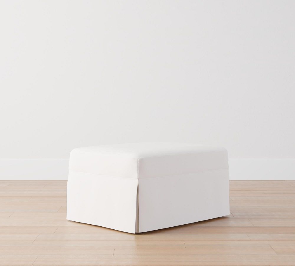 York Slipcovered Ottoman Pottery Barn