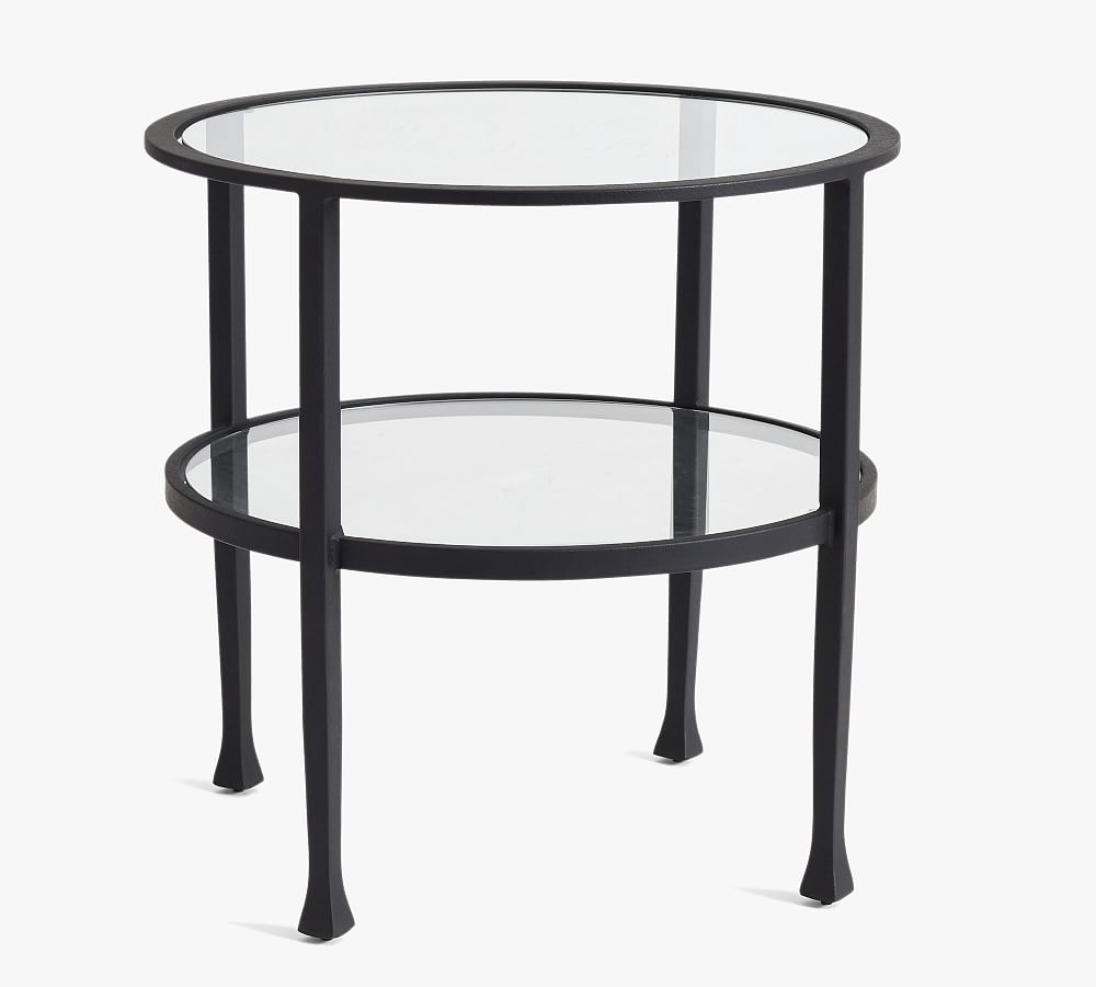 Tanner Round Glass End Table | Pottery Barn