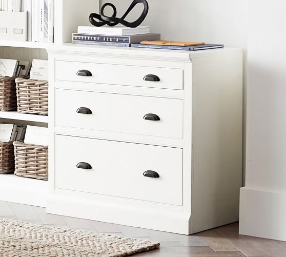 white wood lateral file cabinet