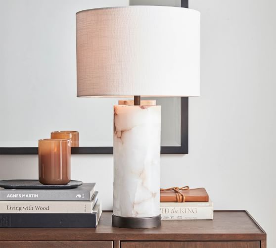 pottery barn alabaster lamp