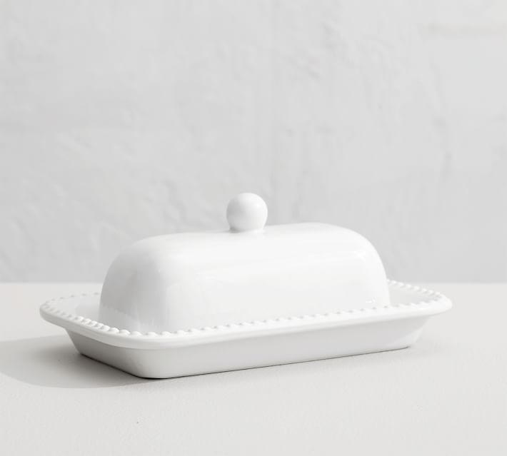 Emma Beaded Stoneware Butter Dish Pottery Barn