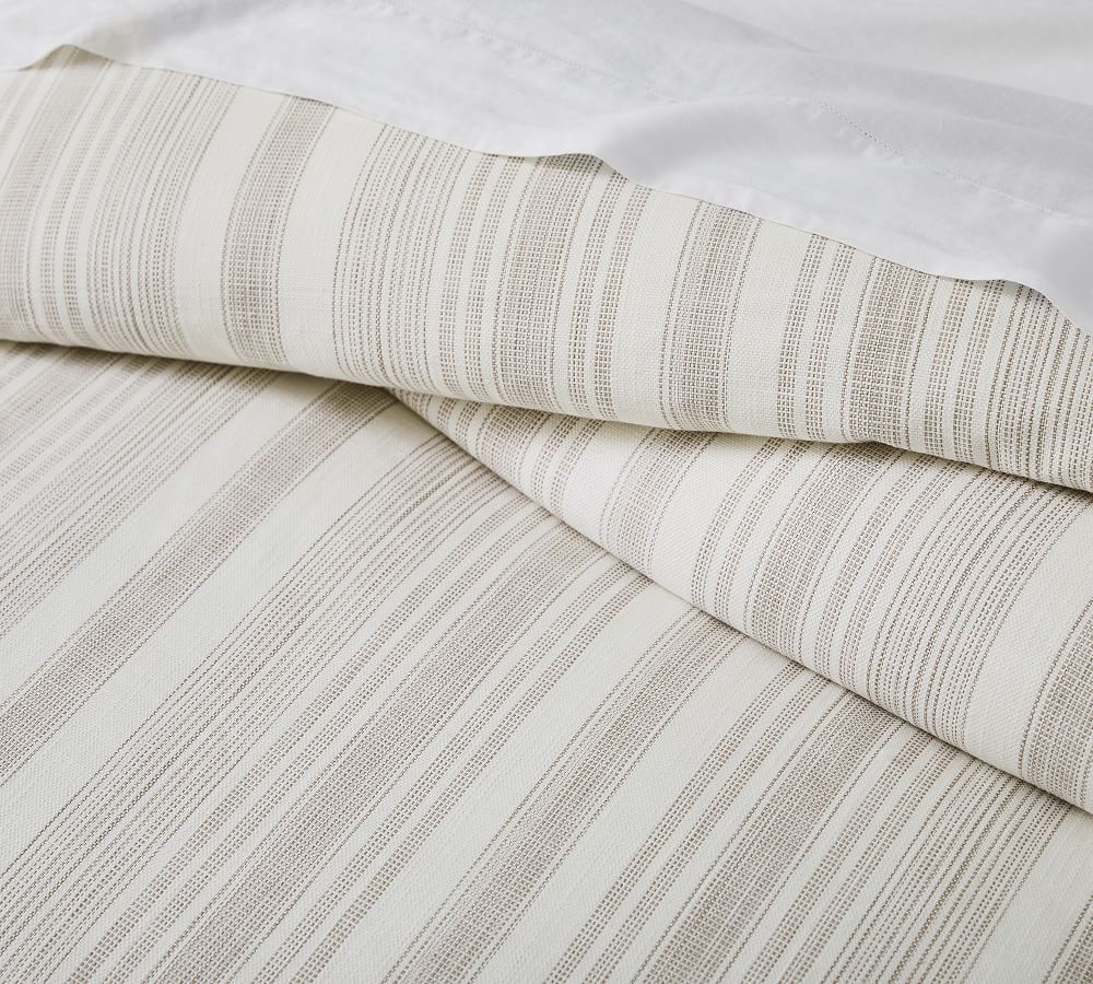 Hawthorn Striped Cotton Duvet Cover Pottery Barn
