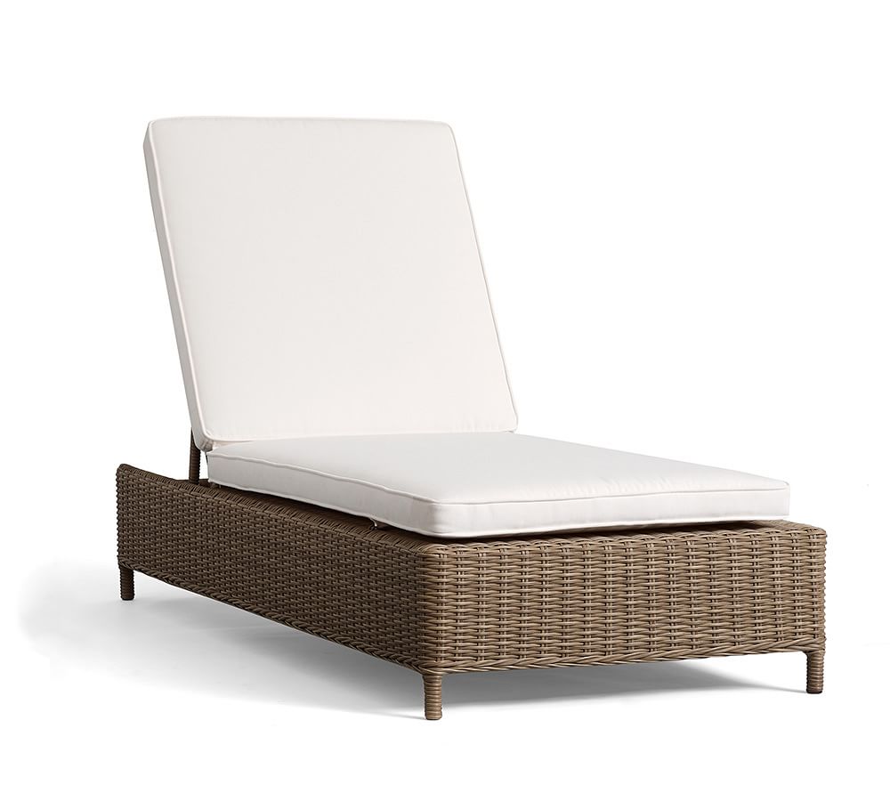 Torrey AllWeather Wicker Outdoor Chaise Lounge, Espresso Pottery Barn