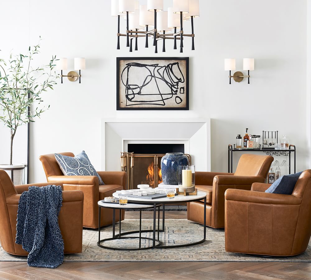 Delaney Round Marble Nesting Coffee Tables Pottery Barn