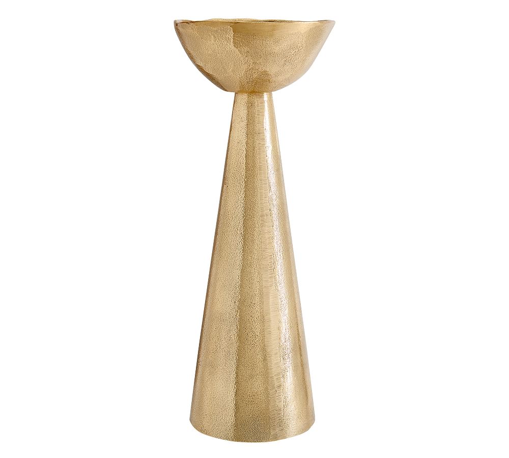 Rough Cast Brass Pillar Candleholder | Pottery Barn