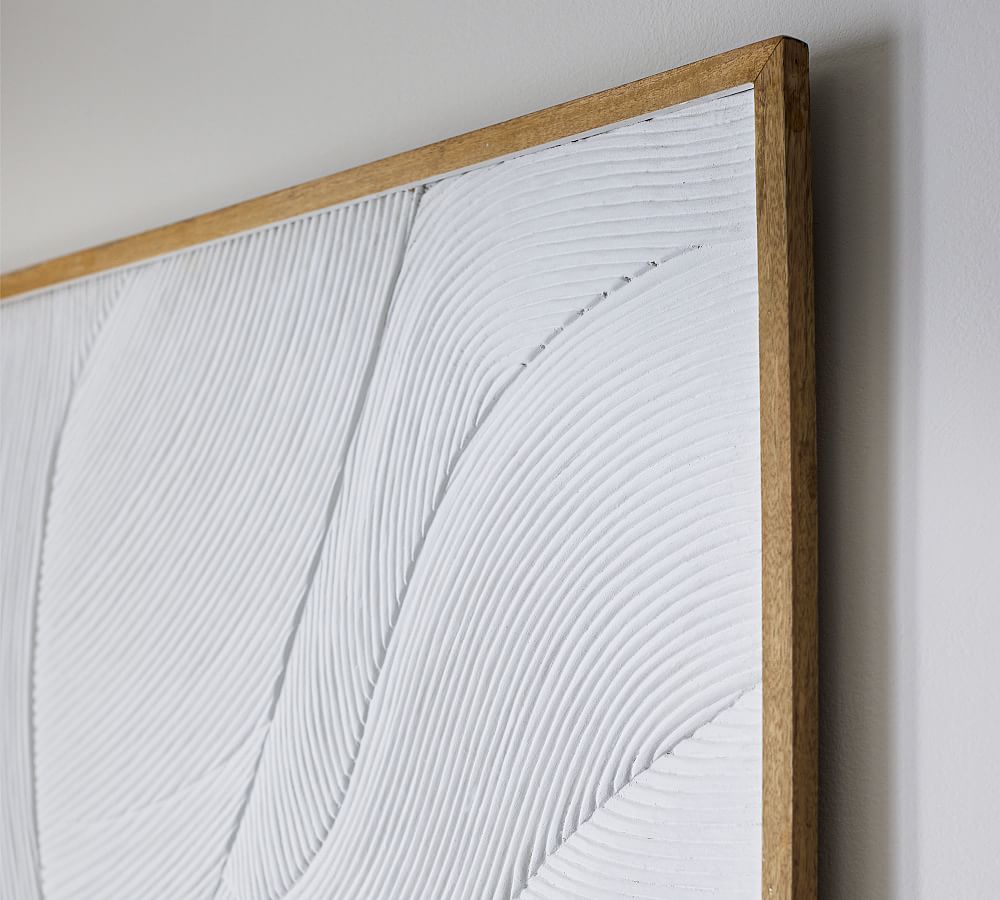 White Waves Plaster Textured Wall Art | Pottery Barn