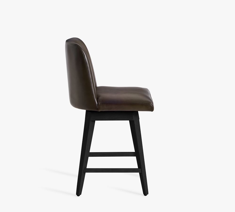 Layton Leather Swivel Bar & Counter Stools | Pottery Barn