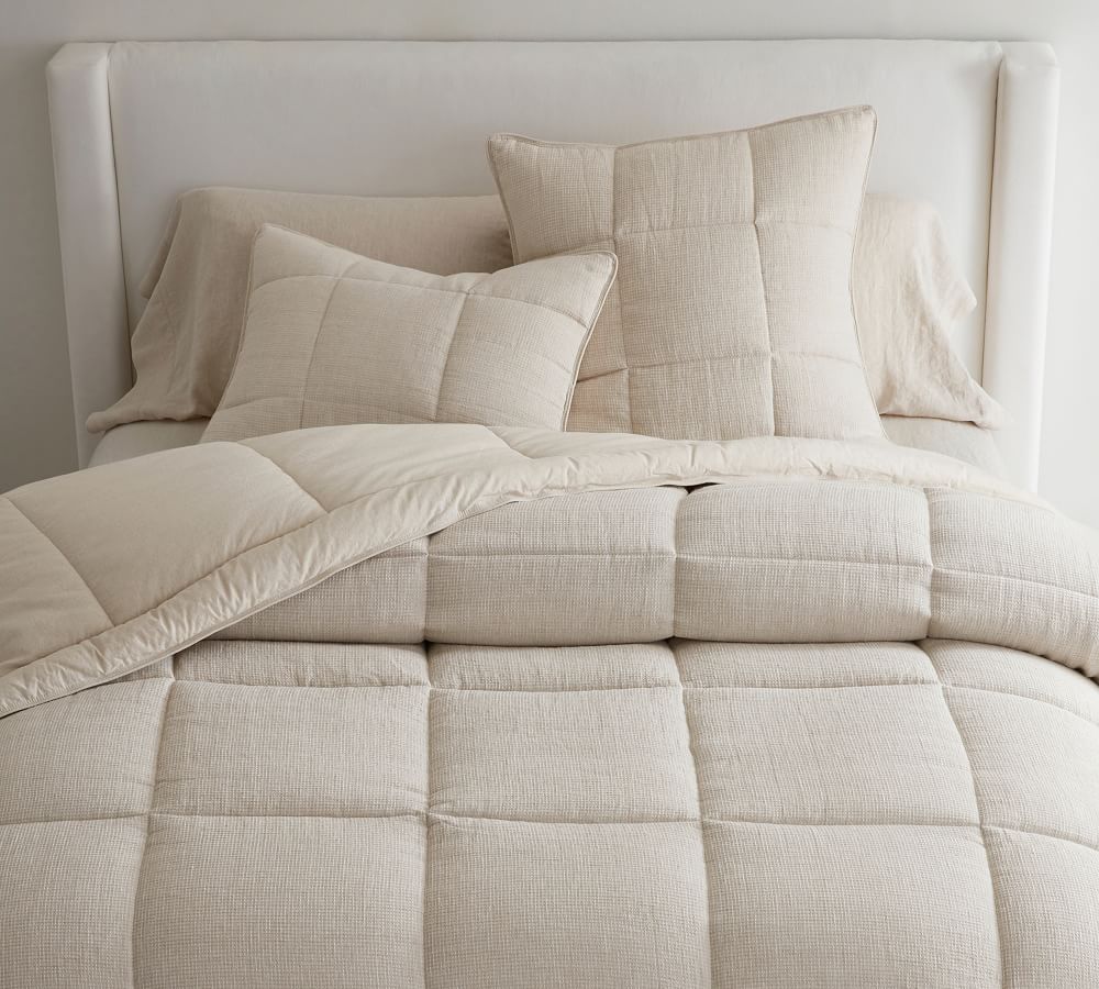 Belgian Flax Linen Waffle Comforter Pottery Barn