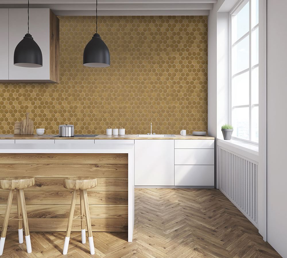 Hexagon Tile Removable Wallpaper Pottery Barn