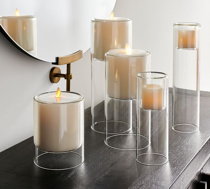 floating glass tea light holders