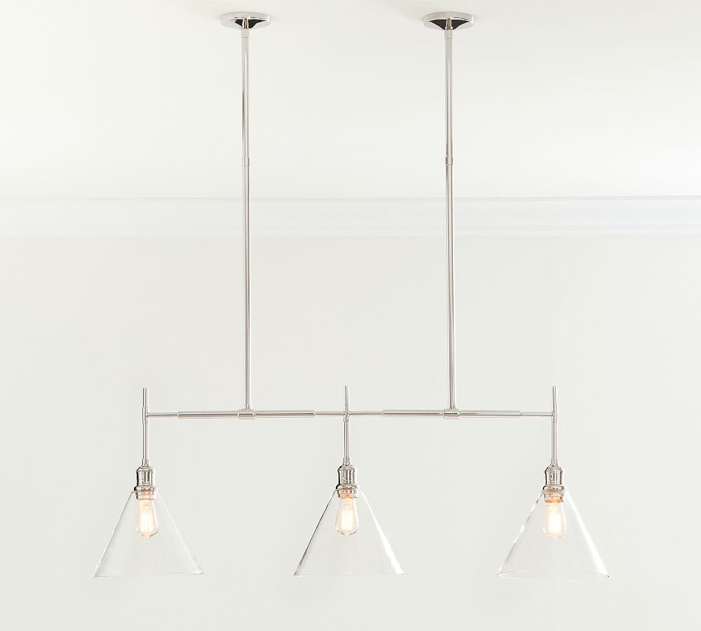 Flared Glass Linear Chandelier | Pottery Barn