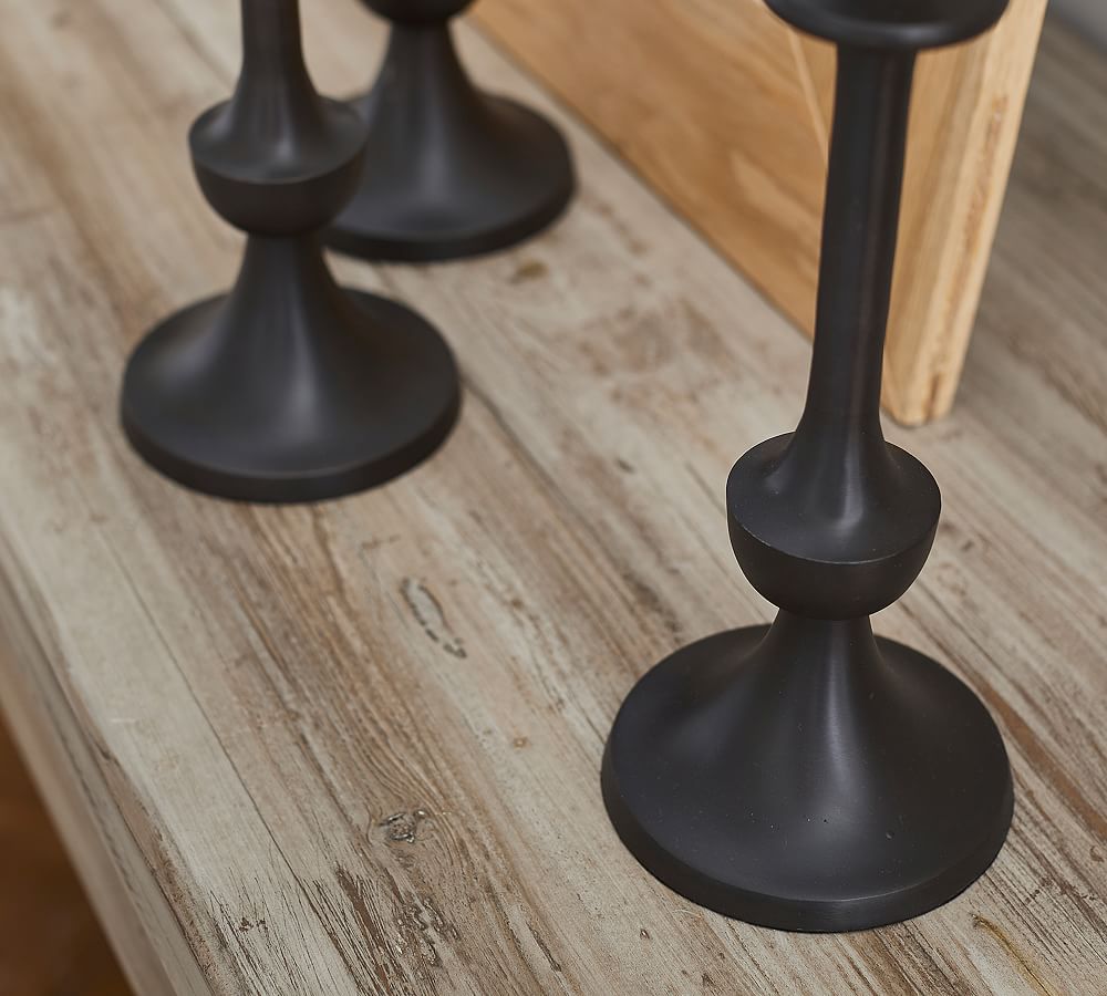Blake Bronze Taper Candle Holders Set Of 3 Pottery Barn