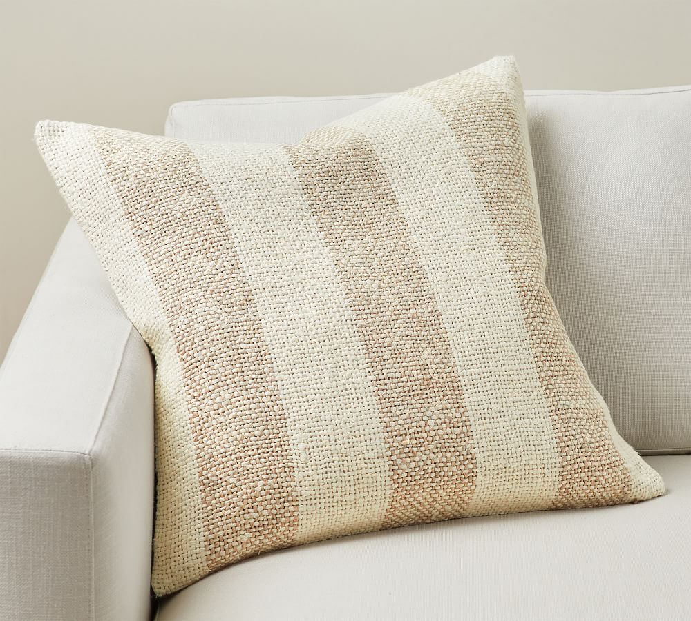 Faye Textured Striped Pillow Cover Pottery Barn
