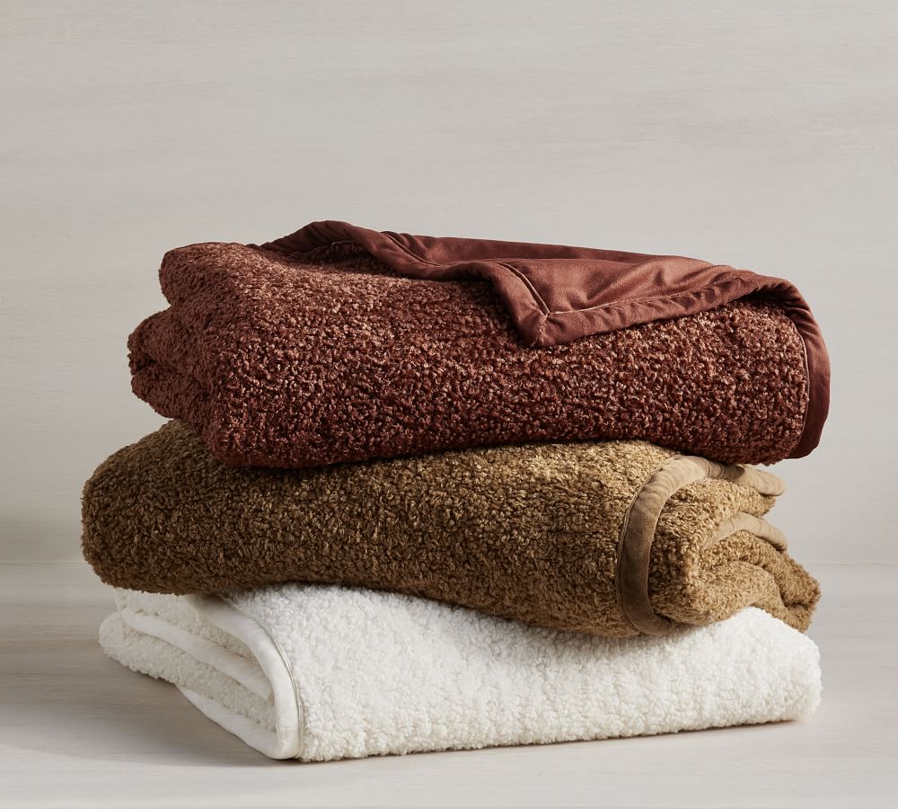 Cozy Teddy Faux Fur Throw Blanket Pottery Barn