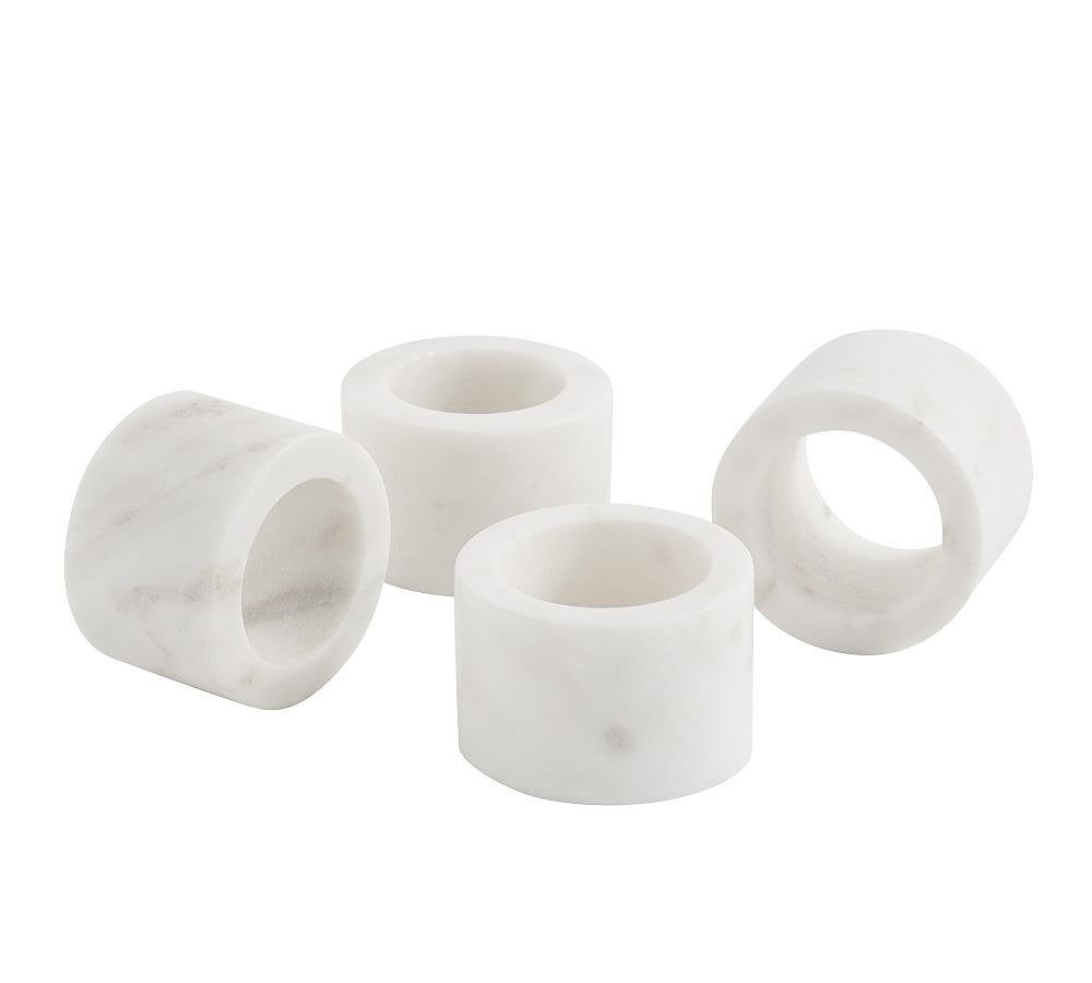 White Marble Napkin Rings Pottery Barn